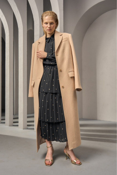 Пальто из шерсти макси с классическим стилем DEVITA 9001-1 бежевый - фото 2