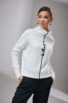 Женский джемпер с вышивкой и горловиной-хомут Kaloris 2136 - фото 2