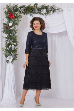 Платье из кружева с плиссированной юбкой для торжественного выхода Mira Fashion 5476 - фото 1