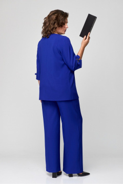 Брюки и жакет классические в синем из текстиля с эластаном Danaida 2182 василек - фото 5