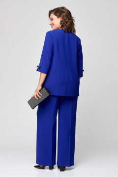 Брюки и жакет классические в синем из текстиля с эластаном Danaida 2182 василек - фото 4