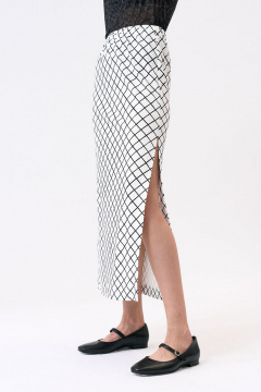 Круглогодичная белая юбка из вискозы Art Ribbon M1044Y - фото 2