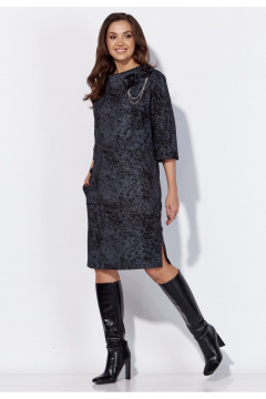 Платье с карманами и украшением для повседневного стиля TAiER 1312 темный_графит - фото 5