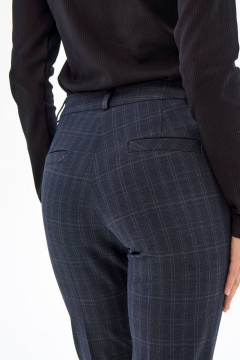 Брюки женские классические с высокой талией синий из текстиля IUKONA 1678 синяя_клетка - фото 3