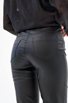 Облегающие брюки с высокой талией из текстиля IUKONA 1528 чёрный - фото 3