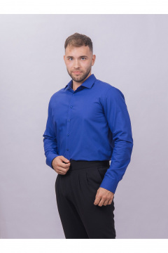 Деловая рубашка slim из хлопка с классическим воротником Nadex 01-061811/201-24 классический_синий_мини-оксфоррд - фото 1