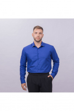 Деловая рубашка slim из хлопка с классическим воротником Nadex 01-061811/201-24 классический_синий_мини-оксфоррд - фото 3