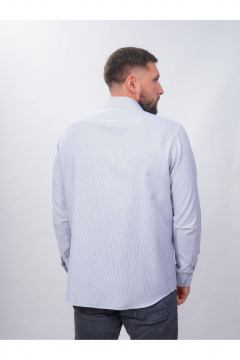 Полосатая классическая рубашка из хлопка с воротником Nadex 01-088812/303-24 бело-синий - фото 3