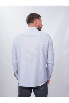 Полосатая классическая рубашка из хлопка с воротником Nadex 01-088812/303-24 бело-синий - фото 2