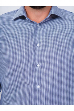 Рубашка в клетку классический стиль для повседневной носки Nadex 01-088812/403-24 сине-белый - фото 3