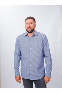 Рубашка в клетку классический стиль для повседневной носки Nadex 01-088812/403-24 сине-белый - фото 2