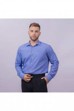 Рубашка в клетку с карманом классический стиль для делового гардероба Nadex 01-088912/403-24 сине-голубой - фото 1