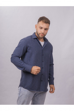 Рубашка со slim крой полоска классическая для делового образа Nadex 01-093311/335-24 сине-голубой - фото 5