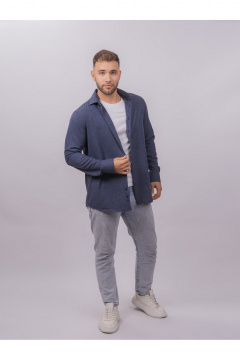 Рубашка со slim крой полоска классическая для делового образа Nadex 01-093311/335-24 сине-голубой - фото 2