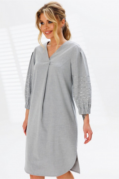 Платье трикотаж на каждый день с карманами и складкой Faufilure C1660 - фото 2