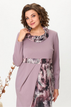 Платье из трикотажа с вставками и воротником-хомут Fortuna ШЖ 1524 - фото 2