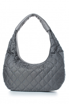 Круглогодичная серая текстильная сумка на молнии с косметичкой Galanteya 3122.24с879к45 серый_тиснение - фото 3