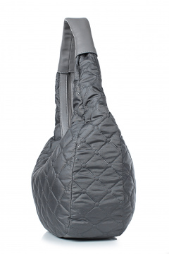 Круглогодичная серая текстильная сумка на молнии с косметичкой Galanteya 3122.24с879к45 серый_тиснение - фото 4