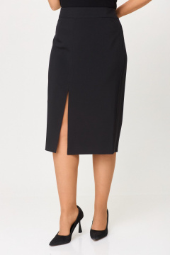 Юбка классического кроя с талиевыми вытачками БелЭльСтиль 597-2_47_22 черный_однотон - фото 2