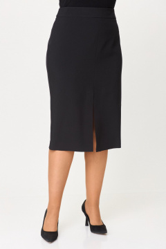 Юбка классического кроя с талиевыми вытачками БелЭльСтиль 597-2_47_22 черный_однотон - фото 1