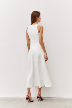 Платье с юбкой А-силуэта и перекрестными карманами Luitui R1092 молочный - фото 3
