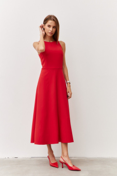 Красное платье с карманами и А-силуэтом Luitui R1092 красный - фото 2