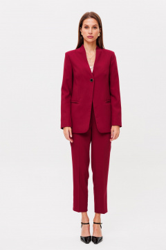 Демисезонные красные брюки из текстиля со стрелками THE NAME 2350 бордовый - фото 1