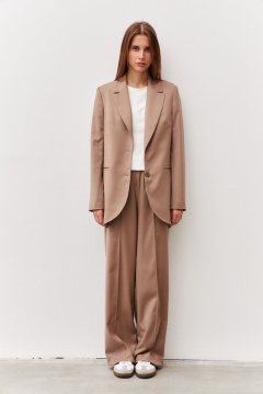 Брюки классические прямого кроя из костюмной ткани Luitui R2062 бежевый - фото 5