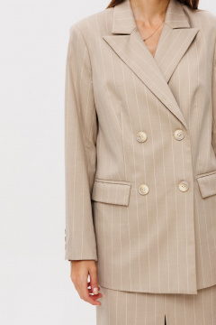 Деловой бежевый жакет двубортный с накладными карманами THE NAME 2288 бежевый - фото 3