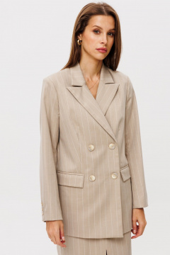 Деловой бежевый жакет двубортный с накладными карманами THE NAME 2288 бежевый - фото 2