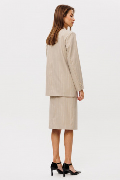 Юбка классическая зауженная на притачном поясе и разрезом THE NAME 2289 бежевый - фото 4