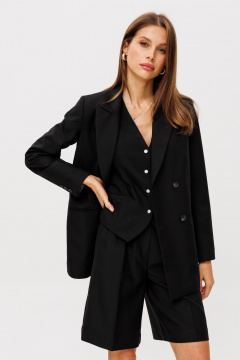 Шорты-бермуды с боковыми карманами и высокой посадкой THE NAME 2331 черный - фото 4