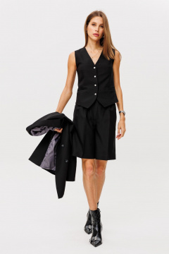 Шорты-бермуды с боковыми карманами и высокой посадкой THE NAME 2331 черный - фото 1