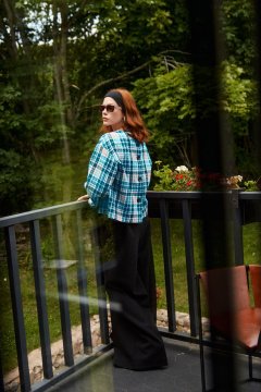 Костюм бирюзовый и черный на каждый день из текстиля Lokka 1464В - фото 2