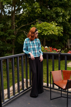 Костюм бирюзовый и черный на каждый день из текстиля Lokka 1464В - фото 1