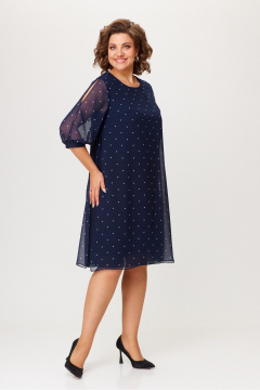 Платье с разрезами и текстурой шифона Moda Versal П2484 темно-синий - фото 2