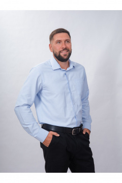 Рубашка деловая из хлопка с классическим воротником Nadex 01-094912/203-24 светло-голубой_самре - фото 5