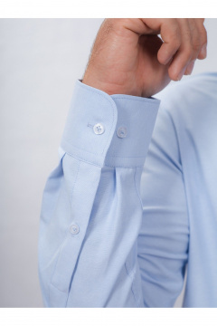 Рубашка деловая из хлопка с классическим воротником Nadex 01-094912/203-24 светло-голубой_самре - фото 3