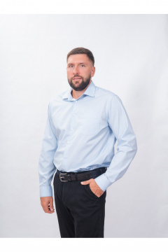 Рубашка из хлопка на пуговицах с длинным рукавом Nadex 01-094912/204-24 светло-голубой - фото 1