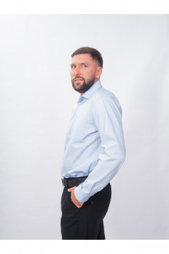 Рубашка из хлопка на пуговицах с длинным рукавом Nadex 01-094912/204-24 светло-голубой - фото 3