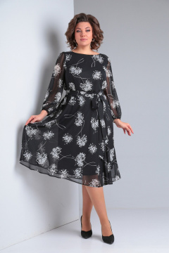 Платье полуприлегающего силуэта с резинкой Le Collect 226 - фото 3