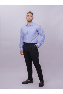 Рубашка классическая в полоску из хлопка для офисного стиля Nadex 01-095013/203-24 светло-голубой - фото 4