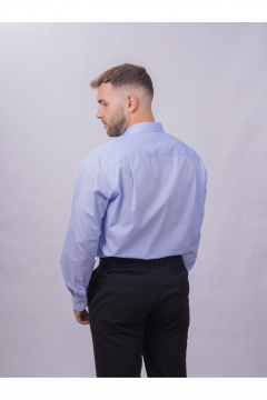 Рубашка классическая в полоску из хлопка для офисного стиля Nadex 01-095013/203-24 светло-голубой - фото 3