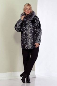 Дубленка женская двусторонняя с меховой опушкой Shetti 2158 изумруд - фото 2