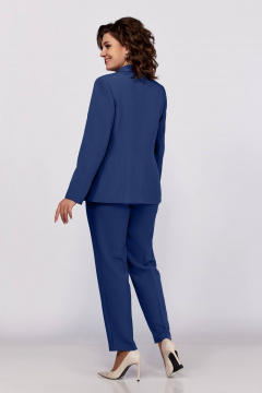 Костюм 3-ка в офисный стиль из текстиля Ольга Стиль С-867 кобальт - фото 2