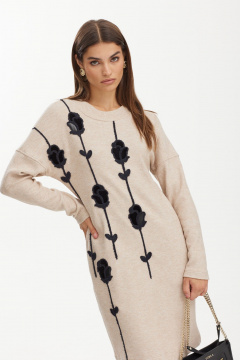 Платье из мягкого трикотажного полотна с вышивкой и карманами NiV NiV fashion 3111 - фото 5