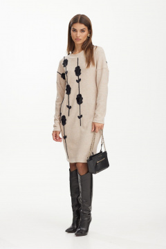 Платье из мягкого трикотажного полотна с вышивкой и карманами NiV NiV fashion 3111 - фото 1