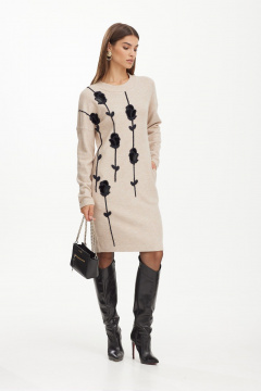 Платье из мягкого трикотажного полотна с вышивкой и карманами NiV NiV fashion 3111 - фото 2