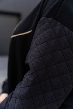 Свитшот из футерованного трикотажа с вышивкой и овальным вырезом Luna 191 чёрный - фото 5