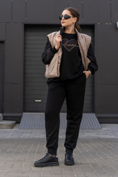 Брюки и свитшот из трикотажного футера Luna 193 чёрный - фото 5